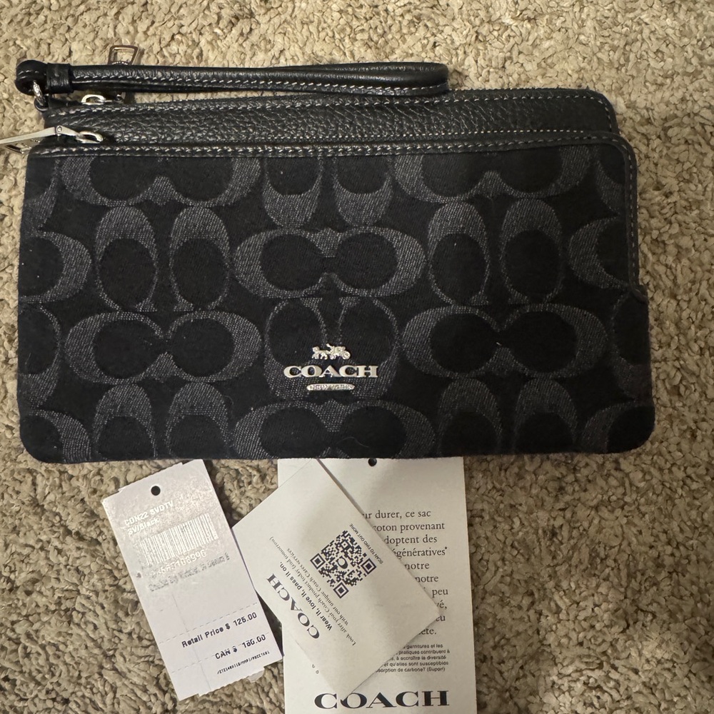 Coach double zip wallet